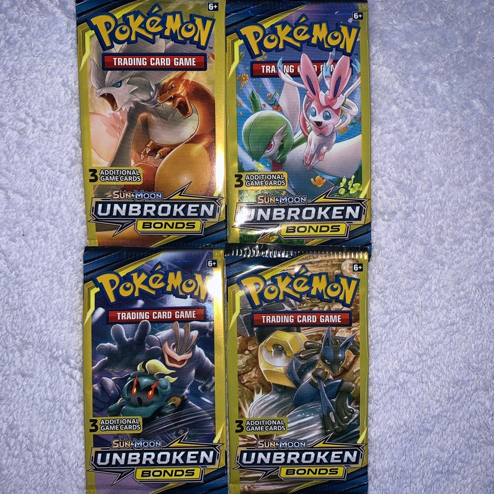 4x Pokémon Sun & Moon Unbroken Bonds 3 Card Pack(s)